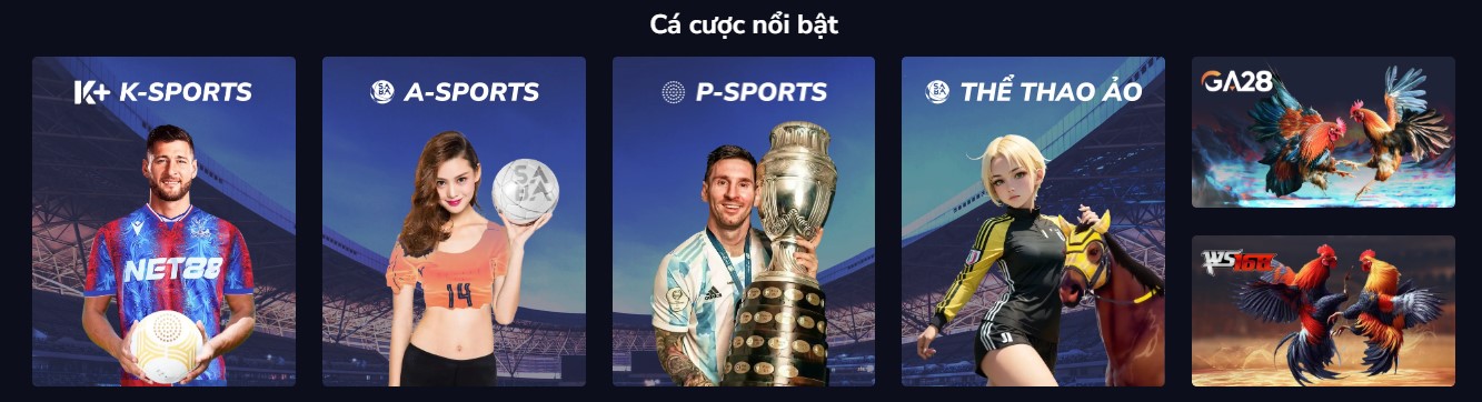 Các sảnh cược tại Ga88